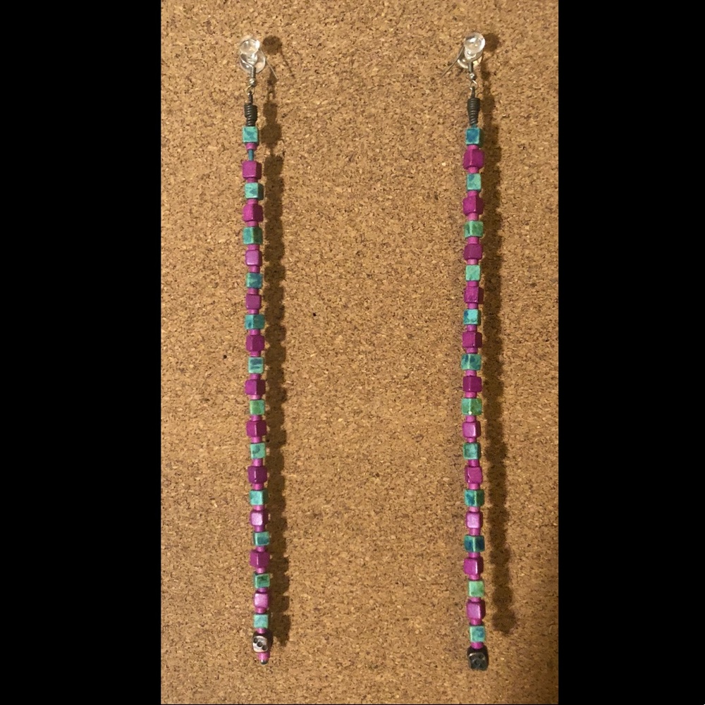 Blue purple earrings
